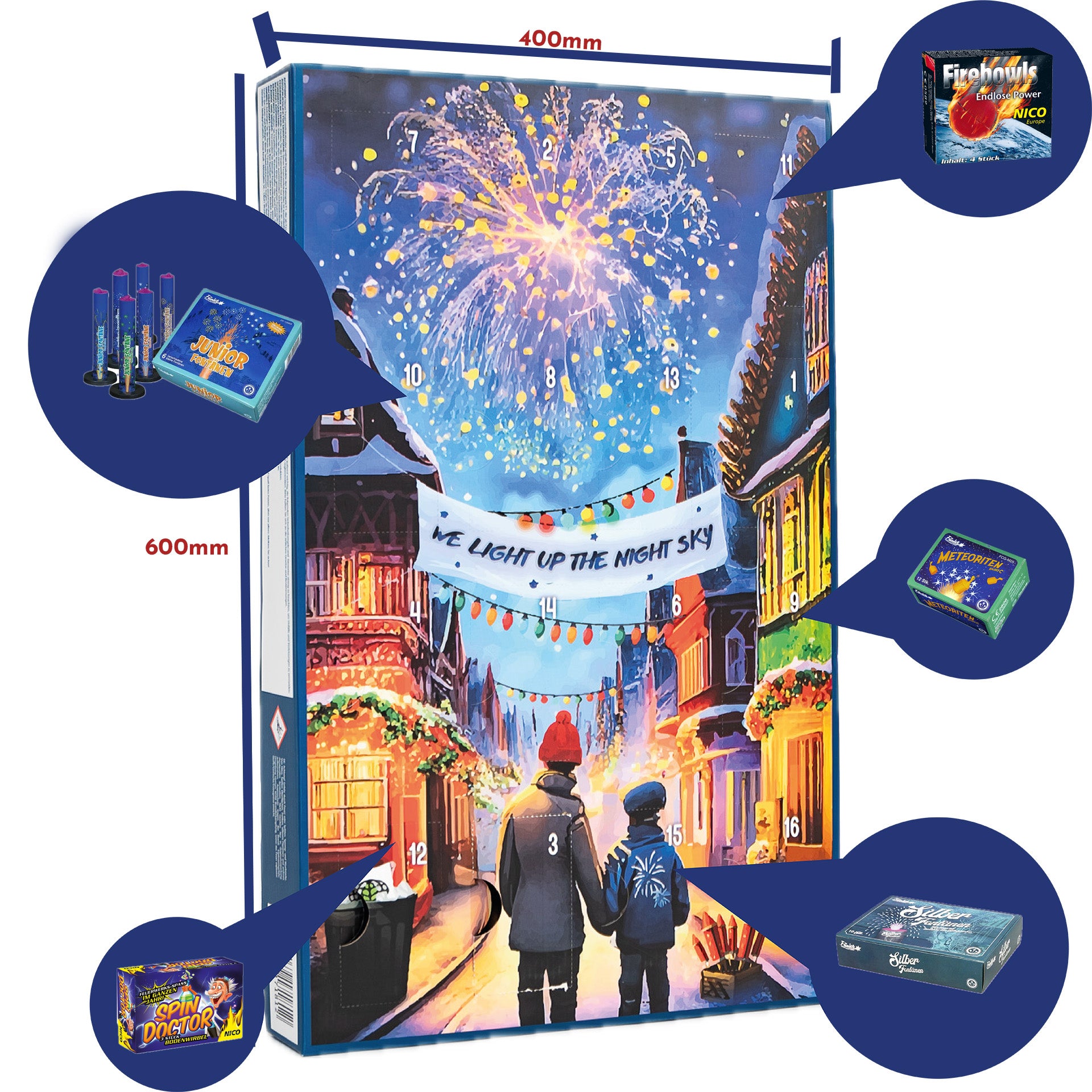 Silvester-Countdown Kalender 2024 I Kategorie F1 I 60 x 40 cm